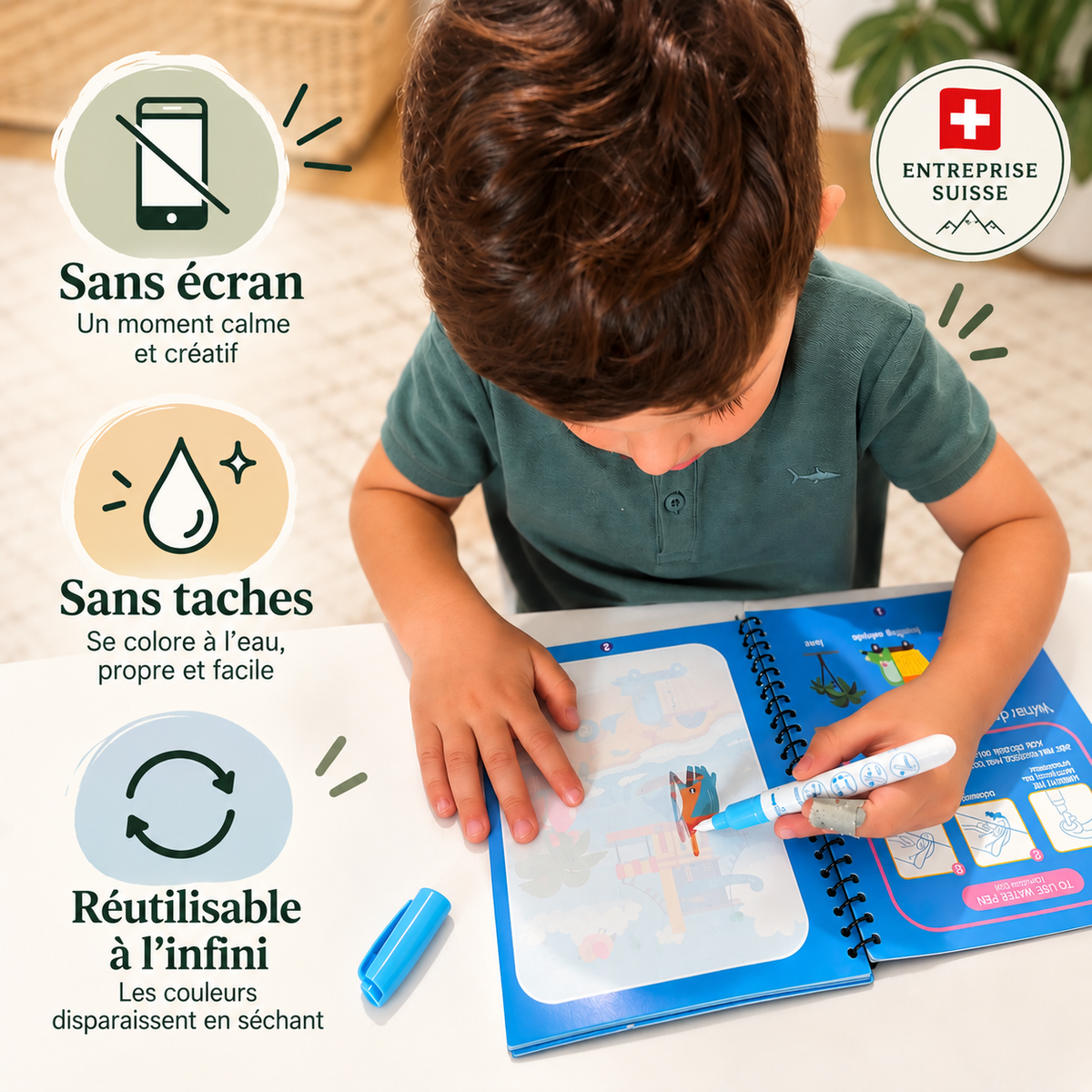 Carnet magique de coloriage à l'eau